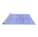 Sideview of Machine Washable Abstract Blue Modern Rug, wshabs2152blu