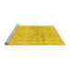 Sideview of Machine Washable Abstract Yellow Modern Rug, wshabs2152yw