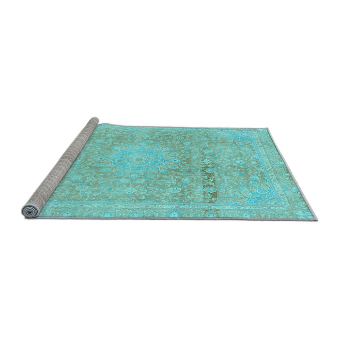 Sideview of Machine Washable Abstract Light Blue Modern Rug, wshabs2152lblu