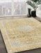 Abstract Metallic Gold Modern Rug in Family Room, abs2152