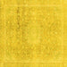 Square Machine Washable Abstract Yellow Modern Rug, wshabs2152yw