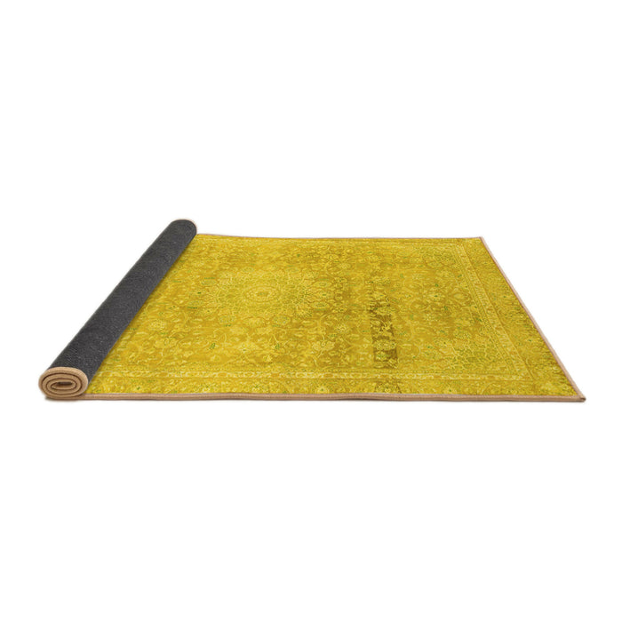 Sideview of Abstract Yellow Modern Rug, abs2152yw