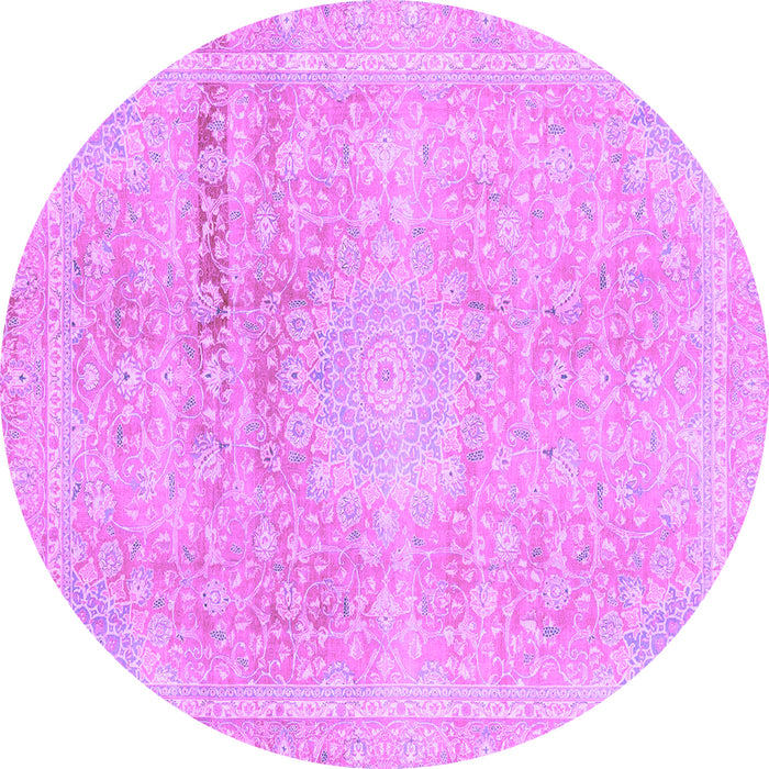Round Abstract Purple Modern Rug, abs2152pur