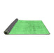 Sideview of Abstract Emerald Green Modern Rug, abs2152emgrn