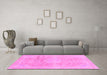 Machine Washable Abstract Pink Modern Rug in a Living Room, wshabs2152pnk