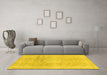 Machine Washable Abstract Yellow Modern Rug in a Living Room, wshabs2152yw