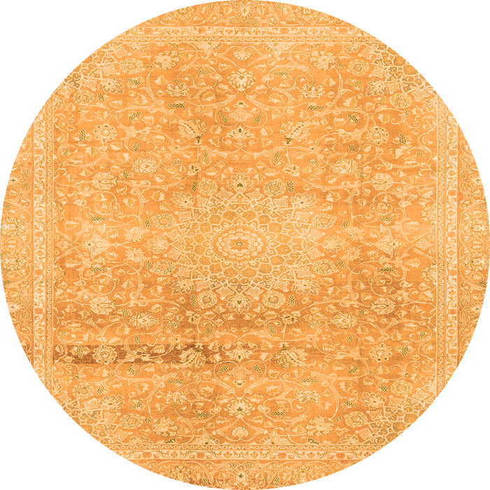 Round Abstract Orange Modern Rug, abs2152org