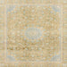 Square Machine Washable Abstract Metallic Gold Rug, wshabs2152