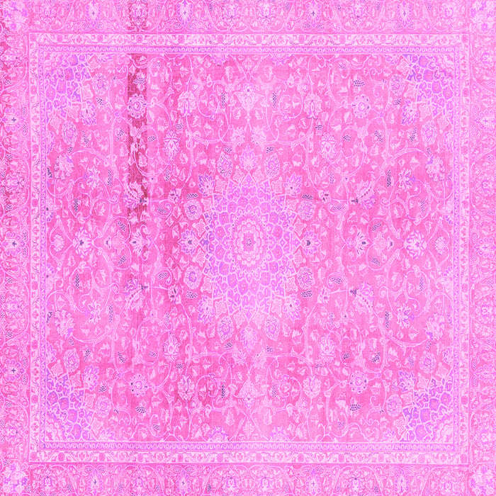 Square Machine Washable Abstract Pink Modern Rug, wshabs2152pnk