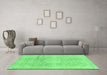 Machine Washable Abstract Emerald Green Modern Area Rugs in a Living Room,, wshabs2152emgrn