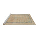 Sideview of Machine Washable Abstract Camel Brown Rug, wshabs2153