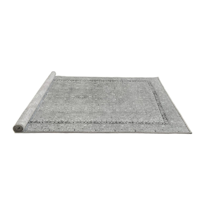 Sideview of Machine Washable Abstract Gray Modern Rug, wshabs2153gry