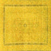 Square Abstract Yellow Modern Rug, abs2153yw