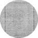 Round Abstract Gray Modern Rug, abs2153gry