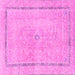 Square Abstract Pink Modern Rug, abs2153pnk