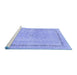 Sideview of Machine Washable Abstract Blue Modern Rug, wshabs2153blu