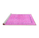 Sideview of Machine Washable Abstract Pink Modern Rug, wshabs2153pnk