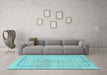 Machine Washable Abstract Light Blue Modern Rug in a Living Room, wshabs2153lblu