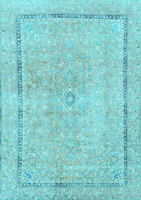 Abstract Light Blue Modern Rug, abs2153lblu