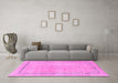 Machine Washable Abstract Pink Modern Rug in a Living Room, wshabs2153pnk