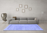 Machine Washable Abstract Blue Modern Rug, wshabs2153blu