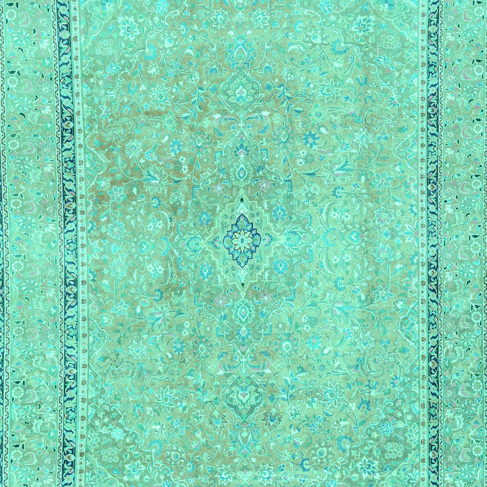 Machine Washable Abstract Turquoise Modern Area Rugs, wshabs2153turq