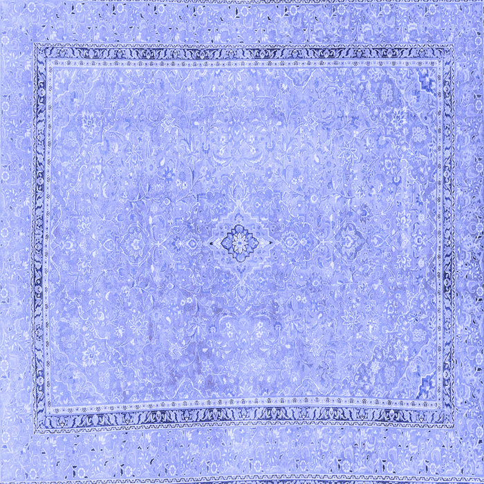 Square Abstract Blue Modern Rug, abs2153blu