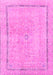 Machine Washable Abstract Pink Modern Rug, wshabs2153pnk