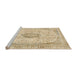 Sideview of Machine Washable Abstract Brown Gold Rug, wshabs2154