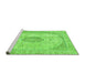 Sideview of Machine Washable Abstract Green Modern Area Rugs, wshabs2154grn