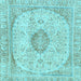 Square Abstract Light Blue Modern Rug, abs2154lblu