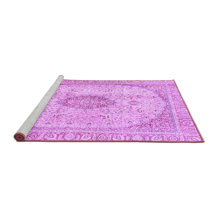 Sideview of Machine Washable Abstract Purple Modern Area Rugs, wshabs2154pur