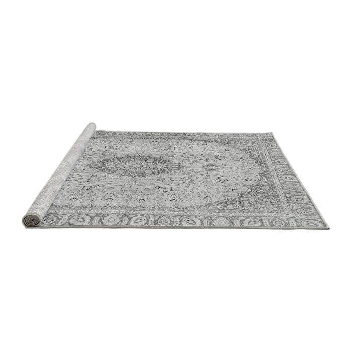 Sideview of Machine Washable Abstract Gray Modern Rug, wshabs2154gry