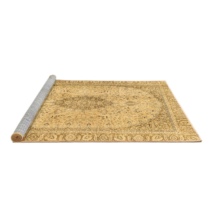 Sideview of Machine Washable Abstract Brown Modern Rug, wshabs2154brn