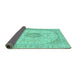 Sideview of Abstract Turquoise Modern Rug, abs2154turq