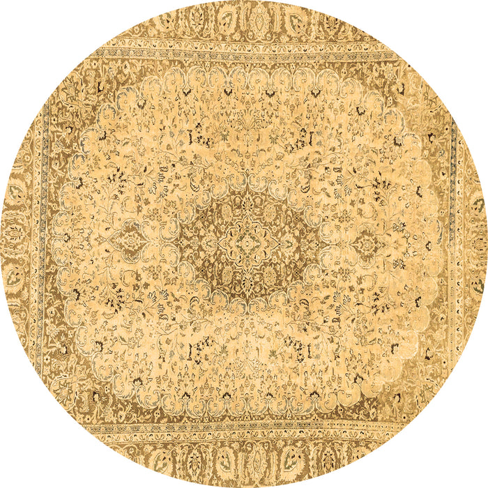 Round Abstract Brown Modern Rug, abs2154brn