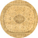 Round Abstract Brown Modern Rug, abs2154brn