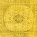 Square Abstract Yellow Modern Rug, abs2154yw