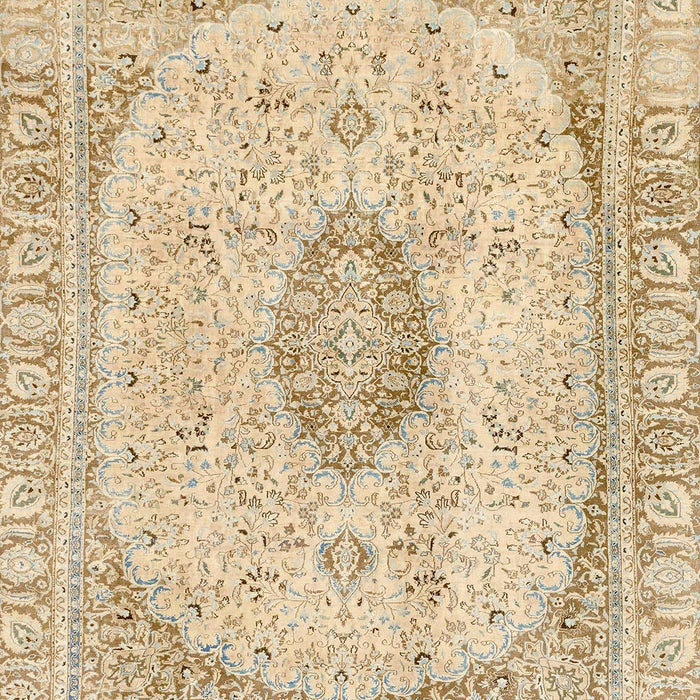 Machine Washable Abstract Brown Gold Rug, wshabs2154