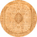 Round Abstract Orange Modern Rug, abs2154org