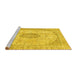 Sideview of Machine Washable Abstract Yellow Modern Rug, wshabs2154yw