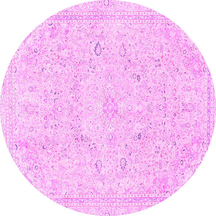 Round Abstract Pink Modern Rug, abs2155pnk
