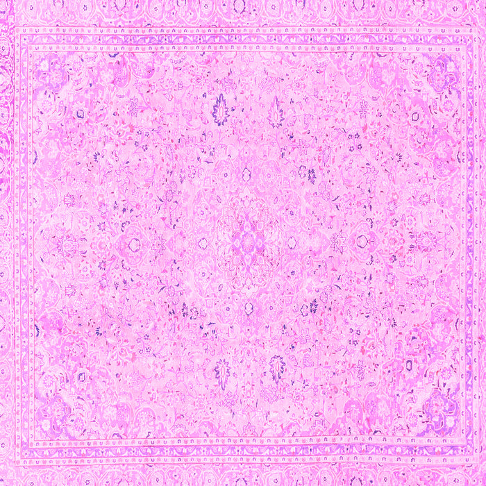 Square Machine Washable Abstract Pink Modern Rug, wshabs2155pnk