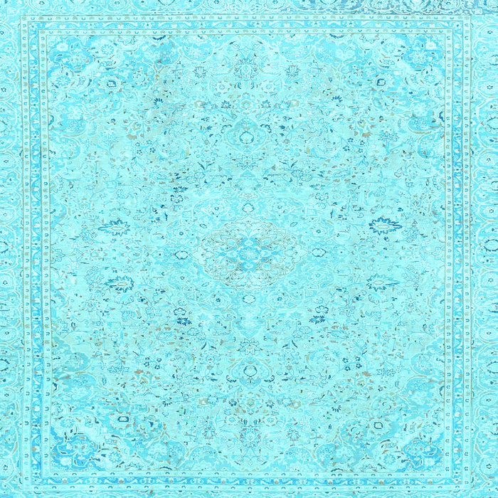 Square Abstract Light Blue Modern Rug, abs2155lblu
