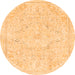 Round Abstract Orange Modern Rug, abs2155org