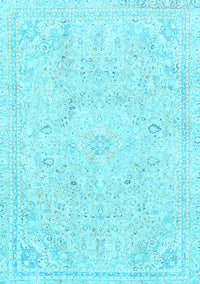 Abstract Light Blue Modern Rug, abs2155lblu