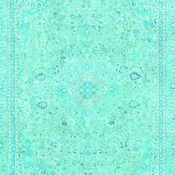 Machine Washable Abstract Turquoise Modern Area Rugs, wshabs2155turq