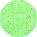 Round Abstract Green Modern Rug, abs2155grn