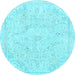 Round Machine Washable Abstract Light Blue Modern Rug, wshabs2155lblu