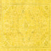 Square Abstract Yellow Modern Rug, abs2155yw